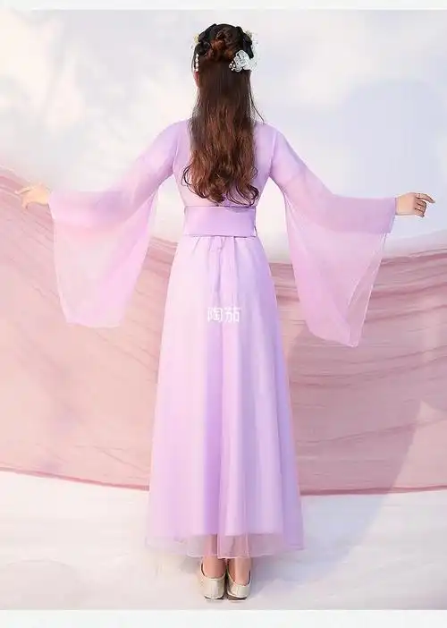 陶茄 古筝演出服装成人女古装中国风樱花汉服粉色少超仙气飘逸古风