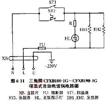 电饭锅的电路接线图【相关词_ 电饭锅温控器接线图】