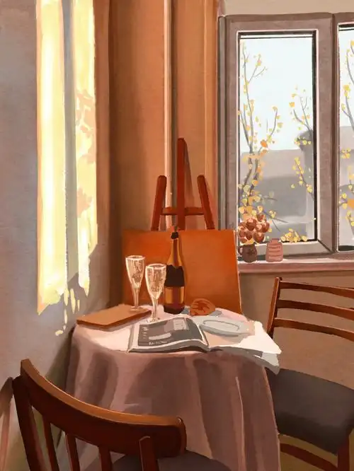 一缕阳光直射进我的房间里,像一束亮闪闪的金线,不仅照亮了房间,也