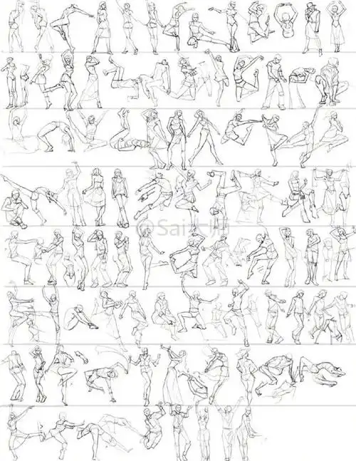 整理分享一些超全人物速写动态,上千种各类动态姿势,实用的绘画练习