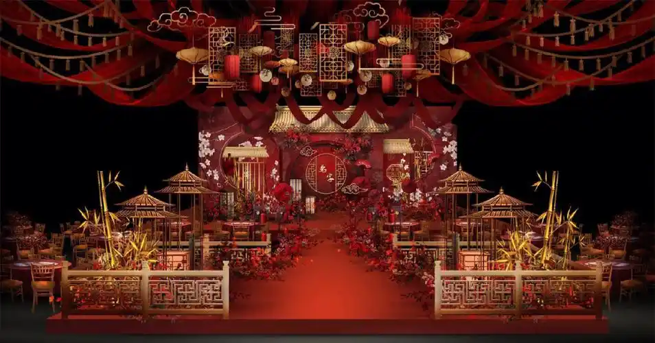 国潮风新中式婚礼效果图