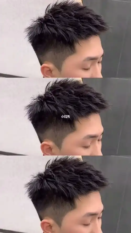 男士短发钢夹烫
