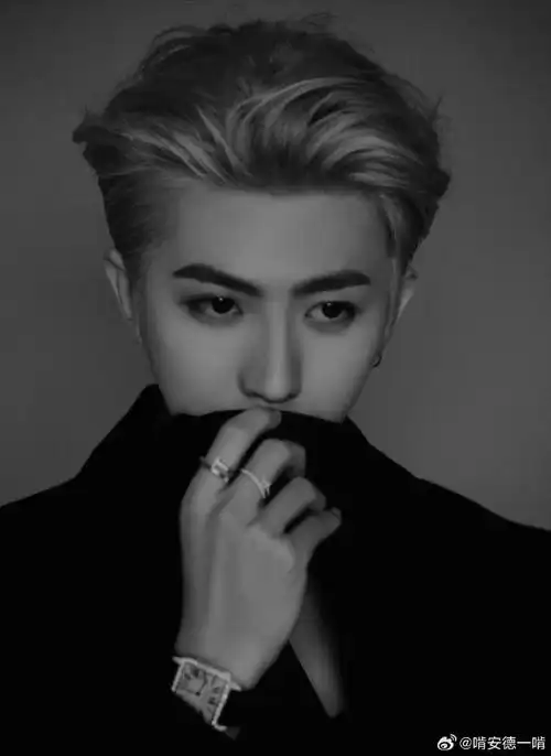 蔡徐坤撩头发摸下巴