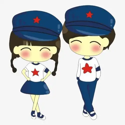 蓝色军装情侣免抠图免抠素材免费下载_觅元素51yuansu.com