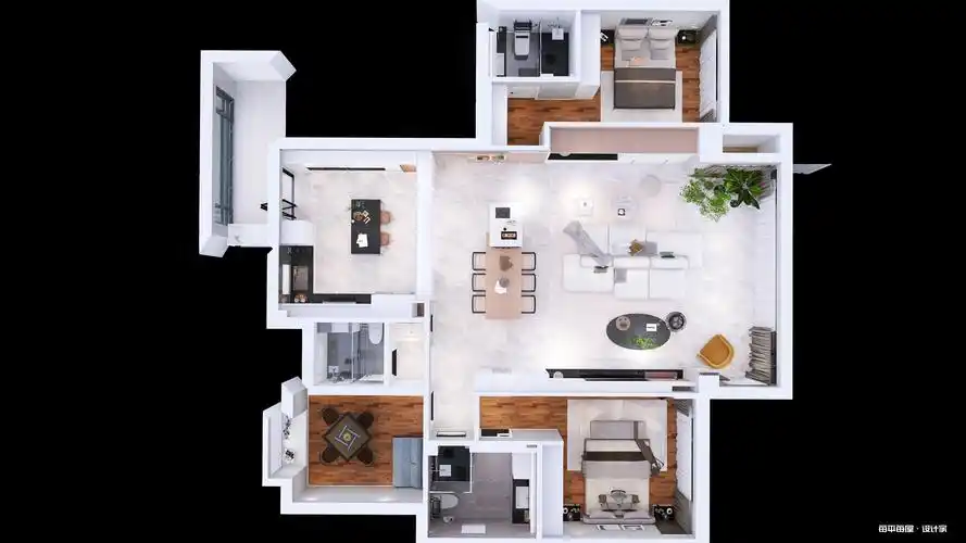 现代风格三室两厅装修设计效果图