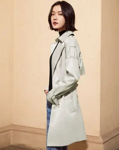 【杜鹃明星同款】新款 经典双排扣系带中长款 女款风衣