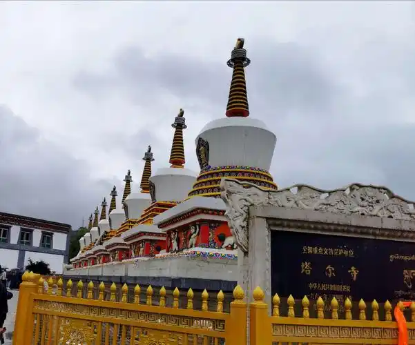 塔尔寺为黄教六大寺院之一,它的酥油花,壁画,堆绣组合的"艺术三绝"