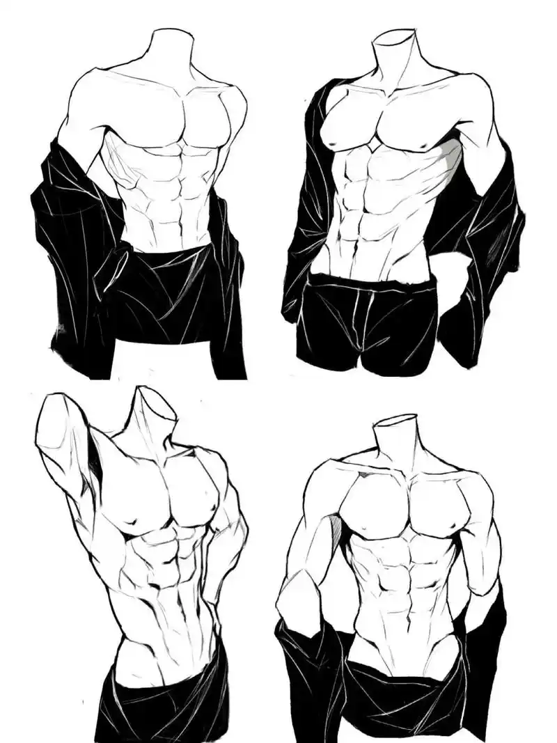 "好爱画男人的肌肉 060606之前说的肌肉线稿画法教程做出来啦