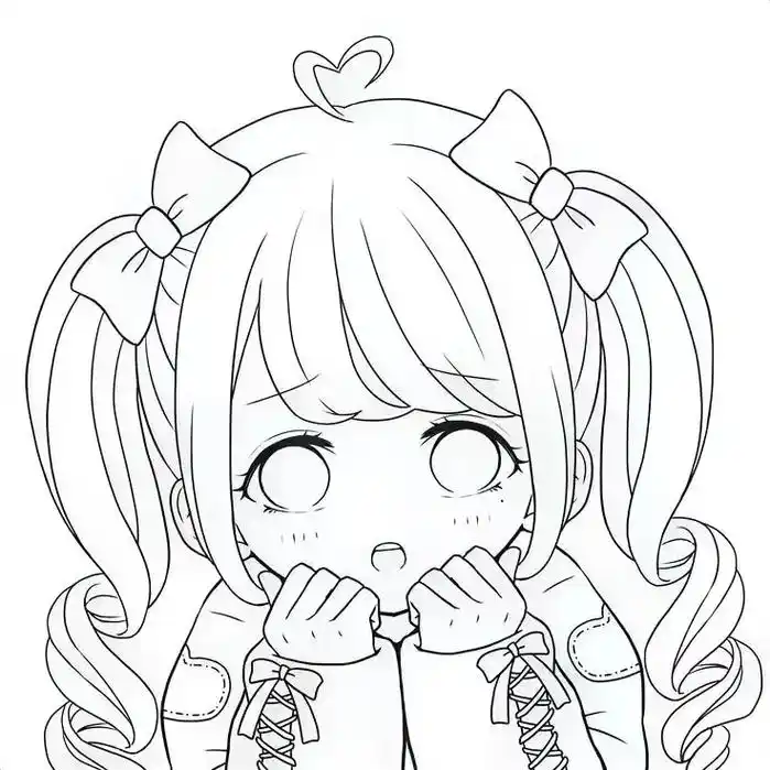 分享一组超可爱的二次元,动漫女孩线稿.#procreate绘 - 抖音