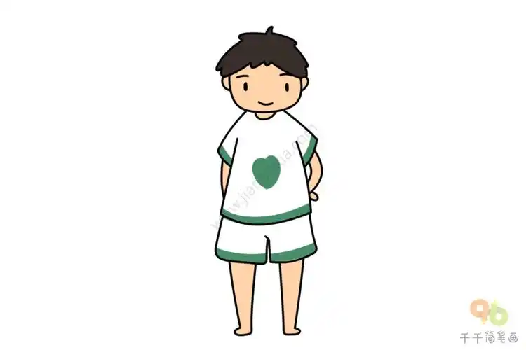 站立的小男孩简笔画图片