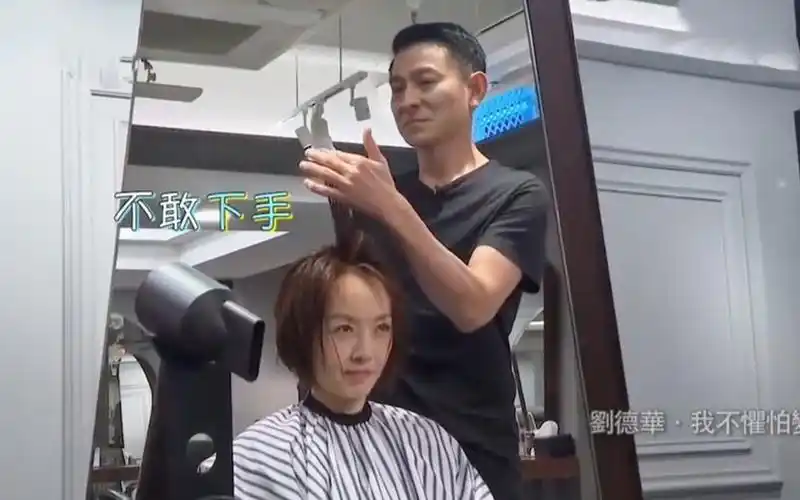 刘德华亲自给鲁豫理发,鲁豫高兴直言:人生巅峰!明星剪头发合集