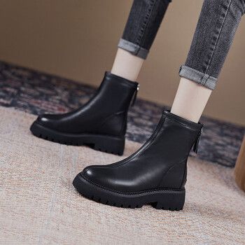 vistline马丁靴女韩版百搭英伦风增高女靴复古厚底牛皮欧美仙女风靴子