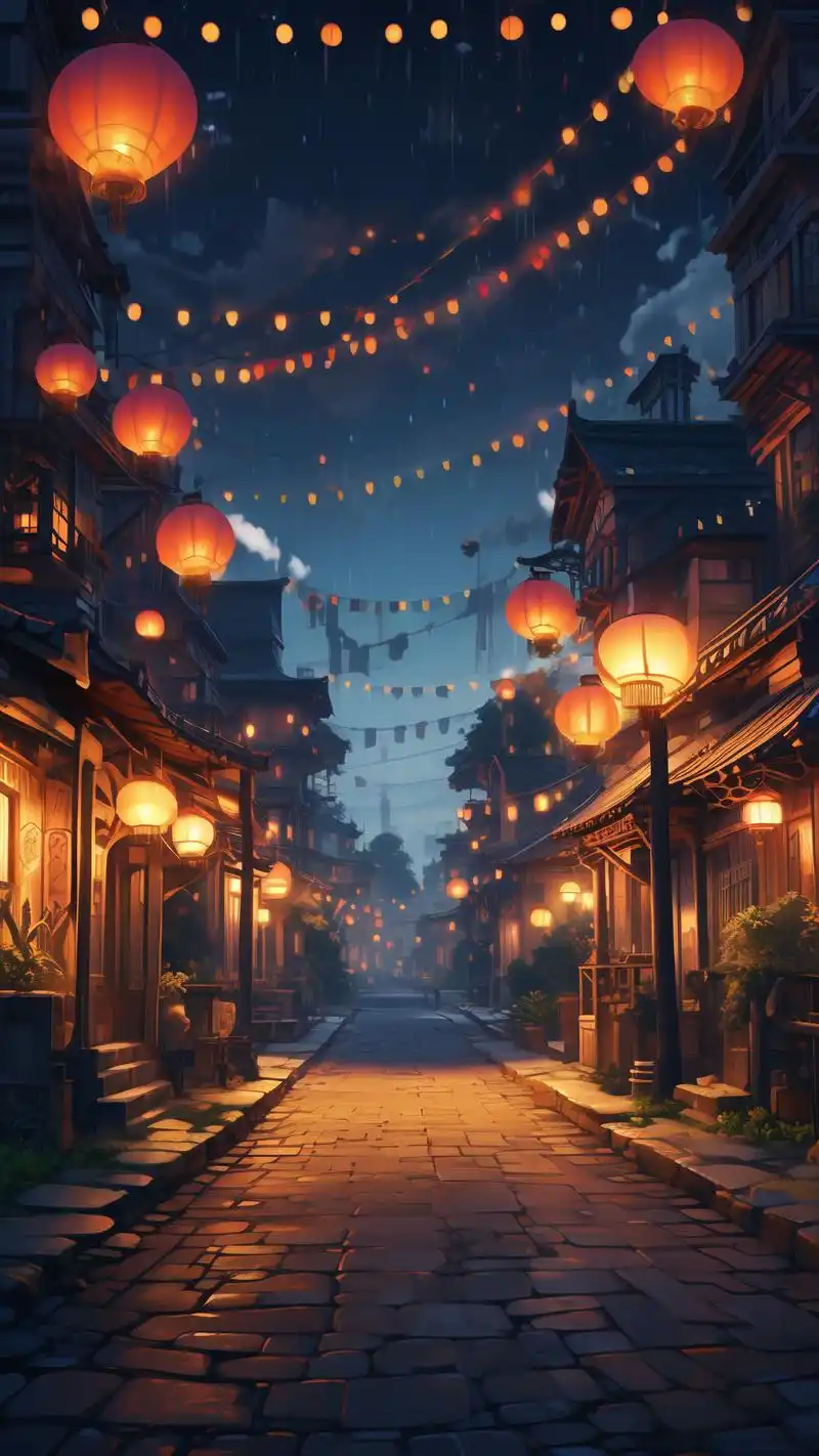 动漫风格小镇风景壁纸94治愈系列 动漫风格的小镇风景壁纸来啦~95