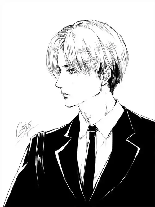 来张线稿西装帅哥