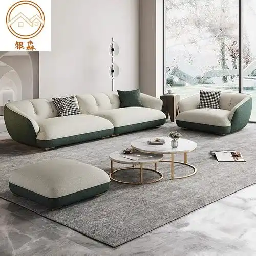现代简约轻奢客厅沙发小户型组合整装沙发新款流行网红科技布沙发