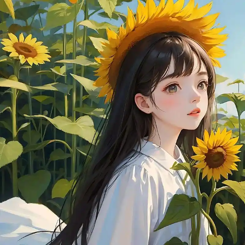 向日葵女孩 #头像 #向日葵 #治愈系 #原创 #动漫 - 抖音