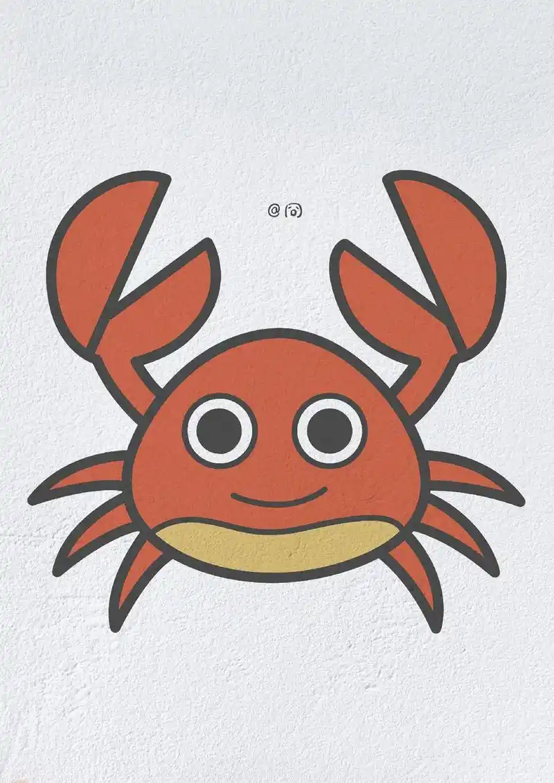 动物简笔画之可爱的小螃蟹