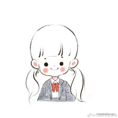 8张穿着古代衣服的可爱小女生卡通手绘简笔画