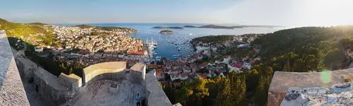 the stunning view over the harbour on the island of hvar the