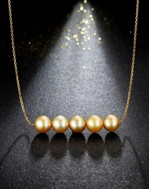高雅气质 黄18k金南洋金珍珠项链【平衡】