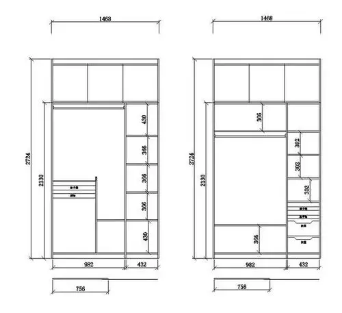 衣柜不知道怎么设计?收下这份衣柜图纸清单