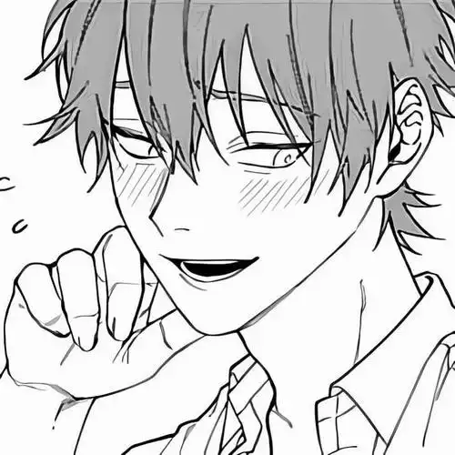 有没有这种黑白漫画的头像啊最好是男头