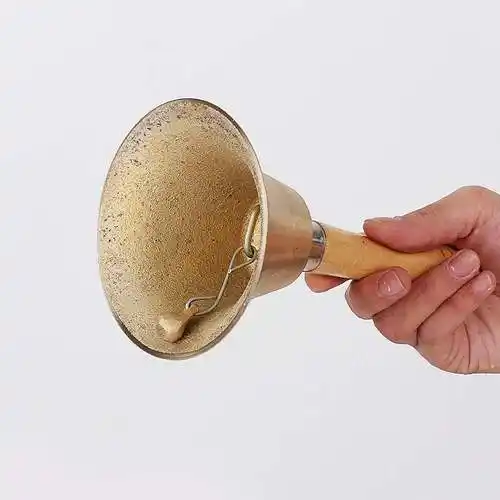 上下课铃8公分小课铃手摇铃铜铃铛木柄摇铃铛铜制铃铛铜制钟身