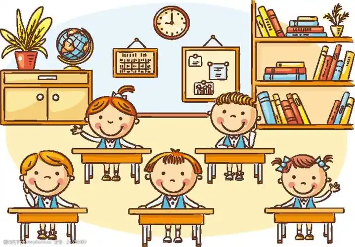 课堂的卡通儿童