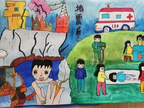 贾汪大吴湖里小学举办"抗震防灾"主题绘画竞赛