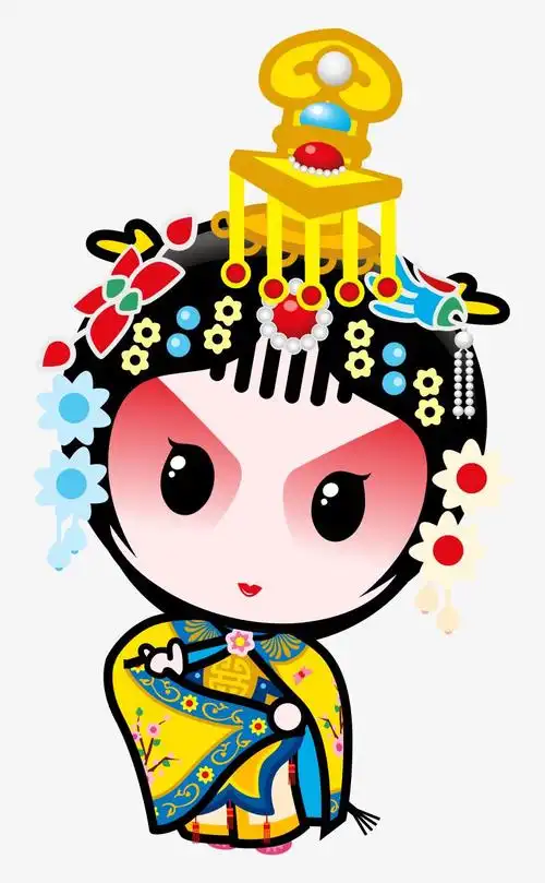 国粹京剧q版全套png动漫虞姬