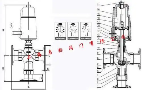 气动三通阀(法兰)