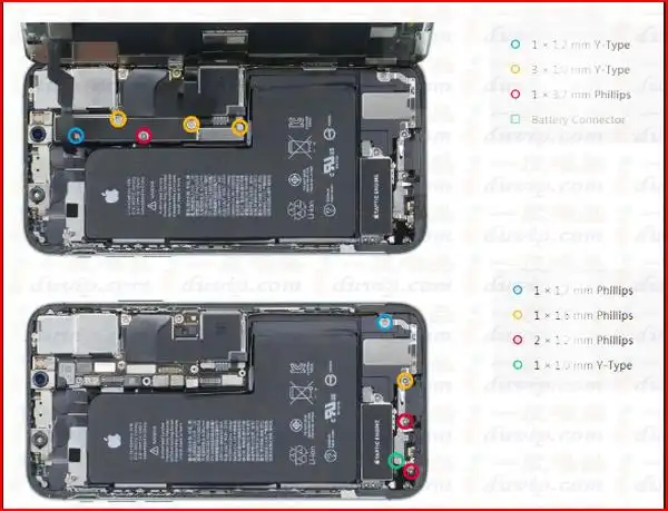 苹果iphonexs螺丝位置图