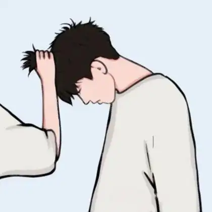 男生挨打动漫情侣头像 高清手绘女朋友欺负男朋友的情侣头像图片_情侣