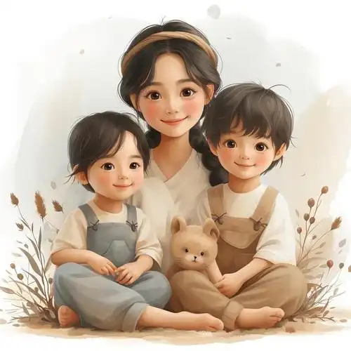 母子头像|妈妈和两个儿子