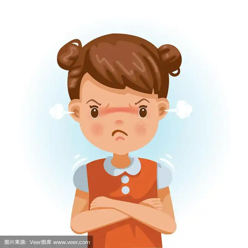 女孩,不高兴的,可爱的,背景分离,肖像