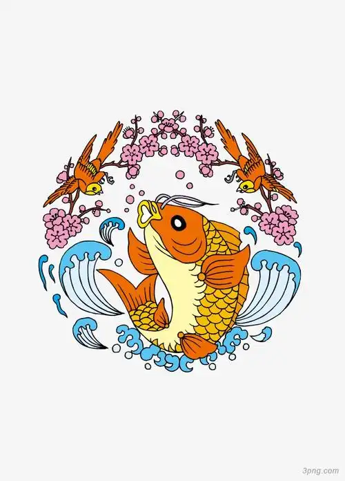 小鱼鲤鱼卡通矢量