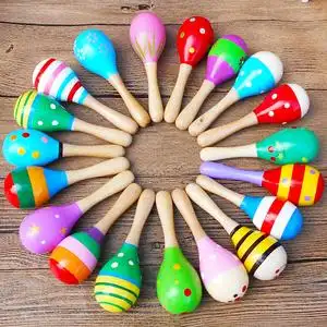 木制质宝宝沙锤球锻炼听觉抓握0-1岁儿童奥尔夫打击乐器婴儿玩具