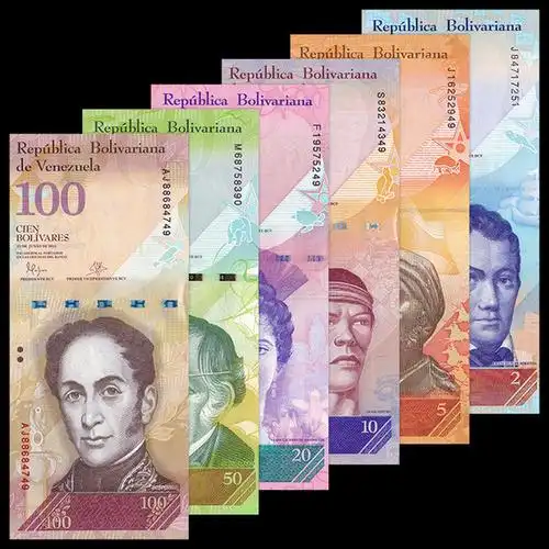 委内瑞拉人物版套币6张外国纸币精美套装