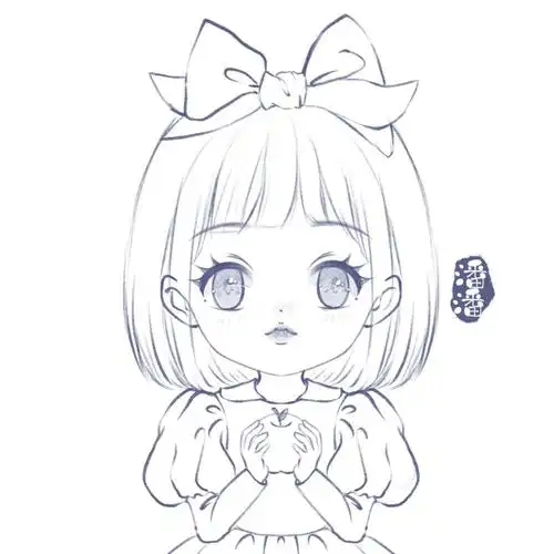 q版线稿白雪公主