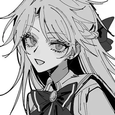 可爱超萌头像动漫女生黑白图片