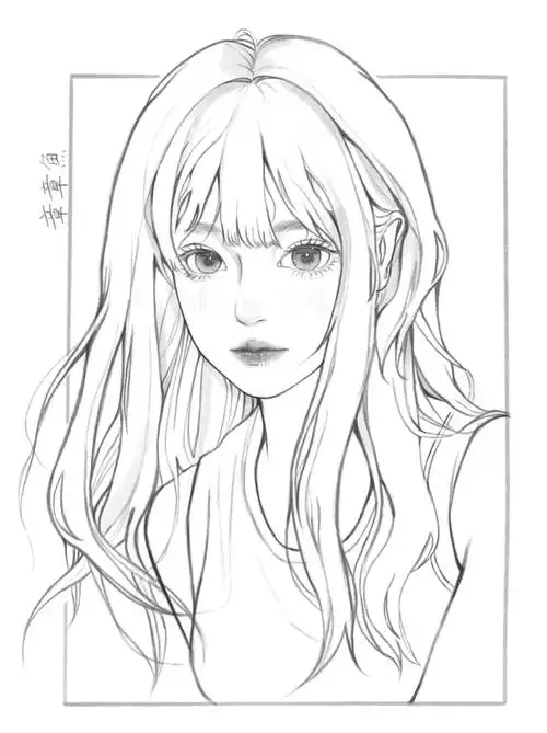 少女线稿头像练习画画打卡71100