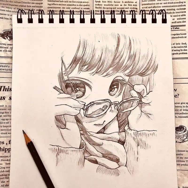 "墙角的海棠窥见了少女身上的光"#铅笔画 #手绘临摹 #手绘 - 抖音