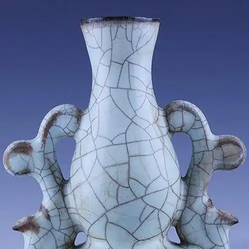 宋官瓷崇宁五年汴京官窑王家窑造双耳瓶-古建中国