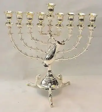 烛台代购耶路撒冷圣殿光明黄金镀银犹太教灯台摆件烛台