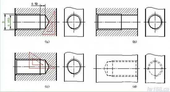 cad机械制图内螺纹画法
