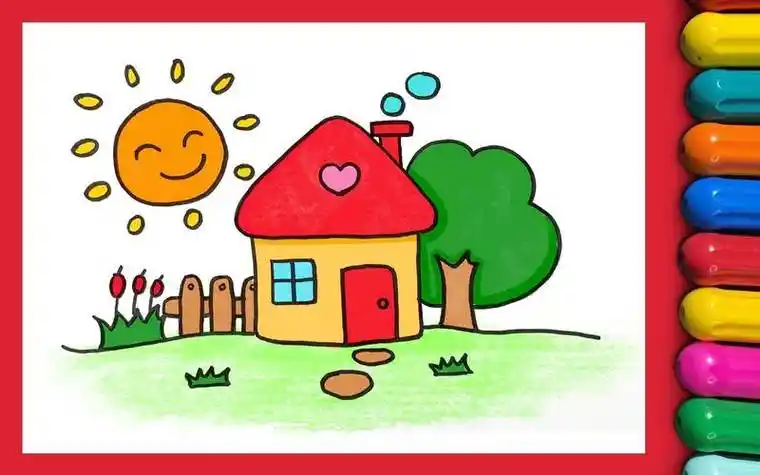 幼儿画房子简笔画步骤图