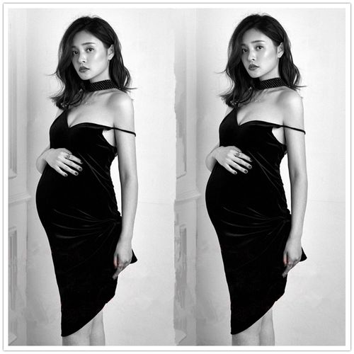 影楼新款孕妇照拍摄修身礼服时尚个性大肚妈咪照写真主题摄影服装