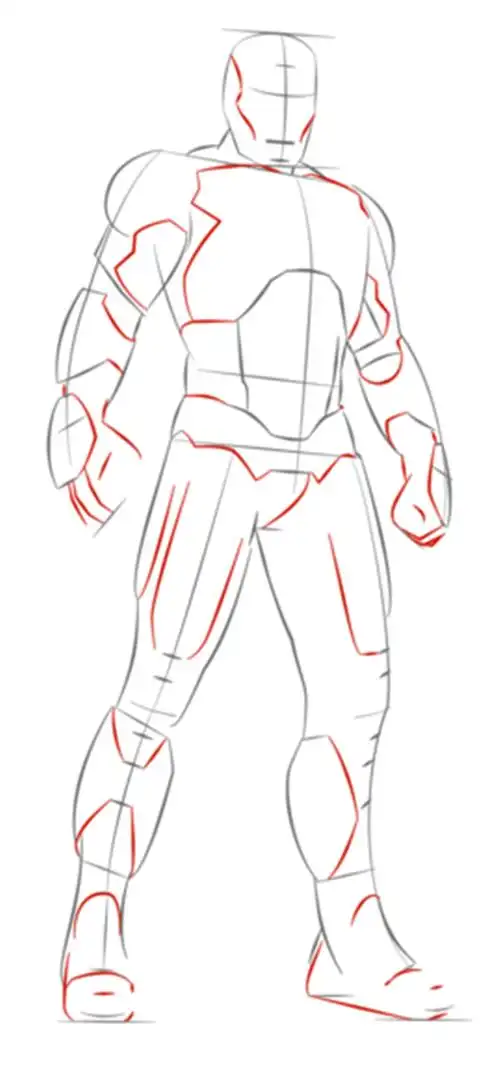 画钢铁侠简笔画的步骤