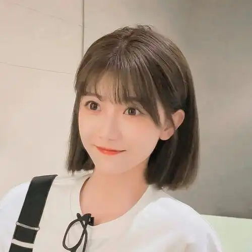 假发短发女网红圆脸漫画刘海一刀切齐耳波波头短直发自然全头套式