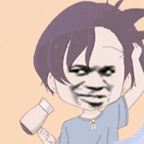 拿吹风机吹头发动图 - 近期沙雕图精选 - 发表情 - fabiaoqing.com